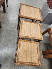 Bamboo Rattan Nesting Tables (Set of 3)