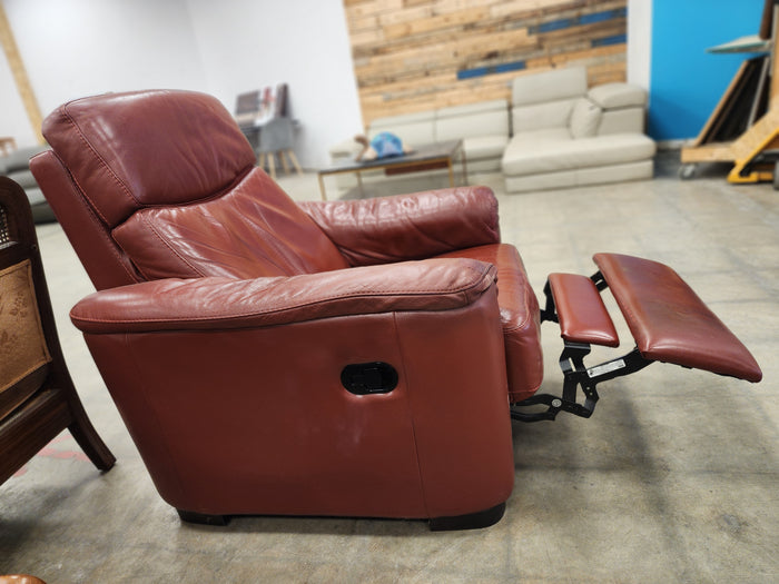 Reddish Brown Faux Leather Recliner