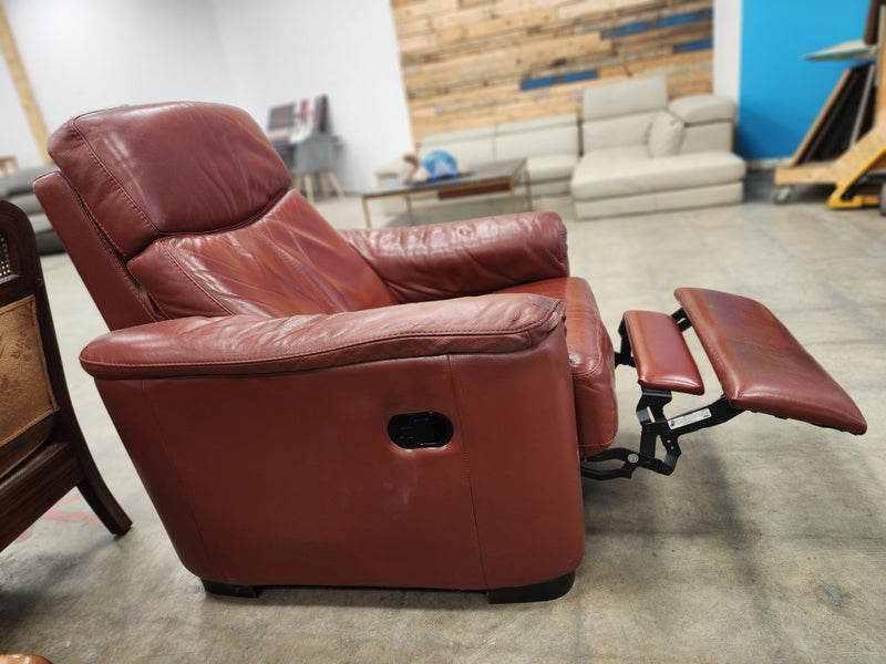 Reddish Brown Faux Leather Recliner