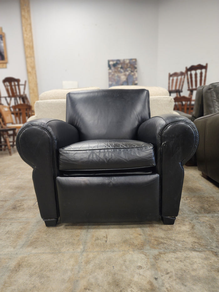 Black Faux Leather Reclining Armchair