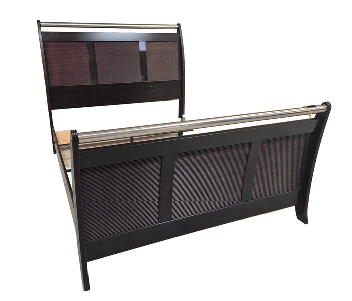 Metal and Wood Queen Sleigh Bed Frame