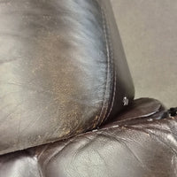 80"W Leather Recliner 3-Seat Sofa