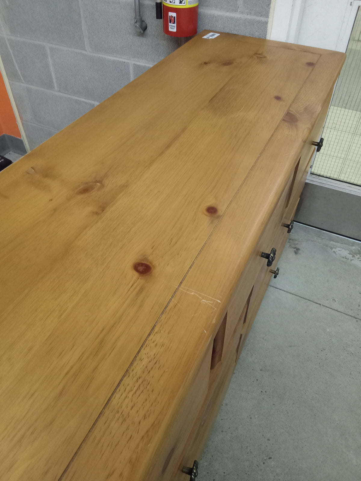 57"W Solid Wood 7-Drawer Dresser