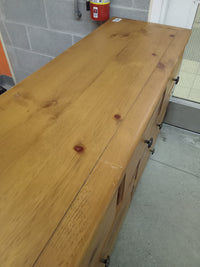 57"W Solid Wood 7-Drawer Dresser