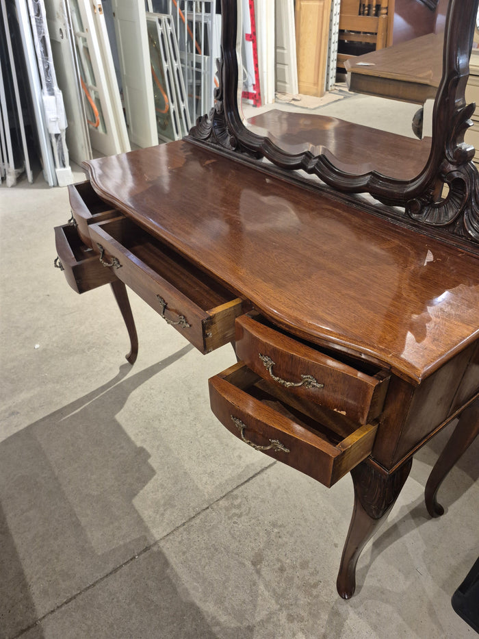 Victorian Carved Dressing Table with Mirror