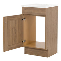 Glacier Bay Bathroom Vanity in Sand Elm with Cultured Marble Vanity Sink Top