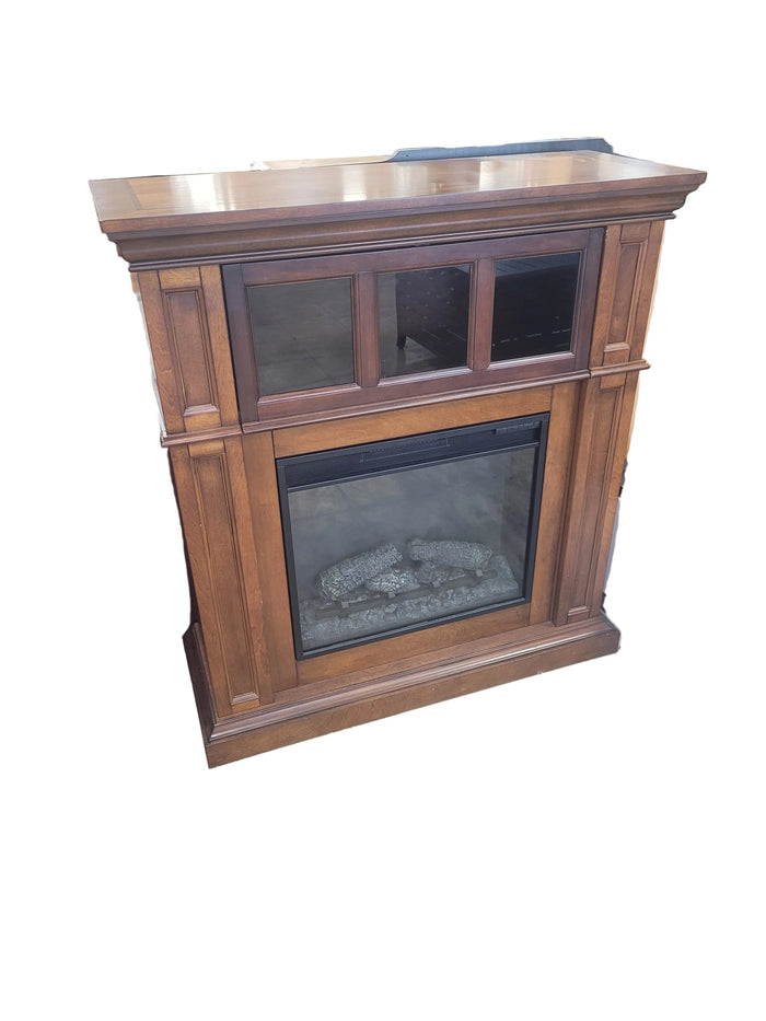 Dark Walnut Brown Electric Fireplace
