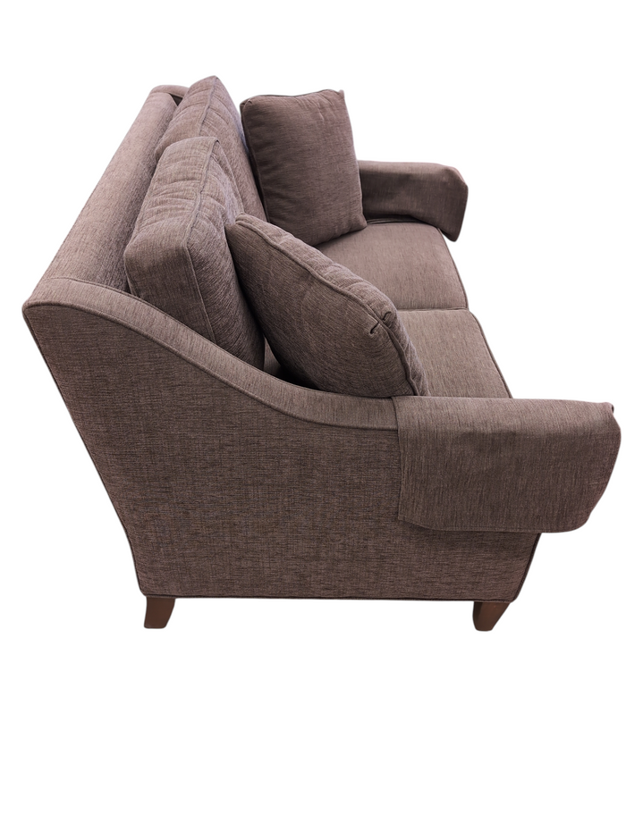 Brown/Red Fabric Loveseat