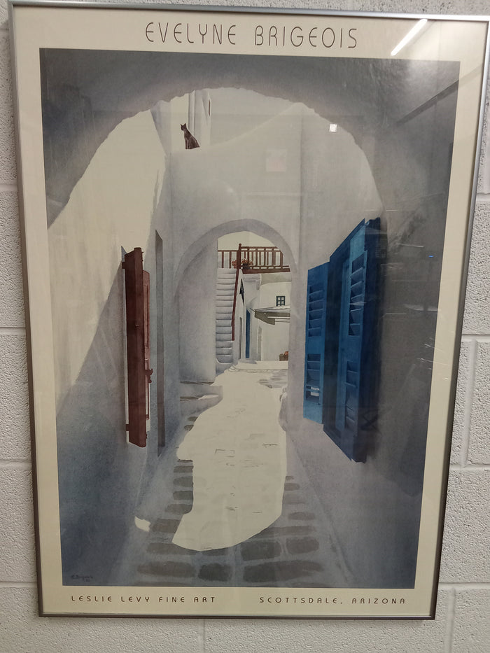 24"W "Mediterranean Scene" Poster - Framed