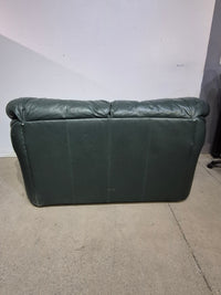 Green Leather love seat Couch
