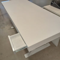 71"W White Desk with Two Drawers