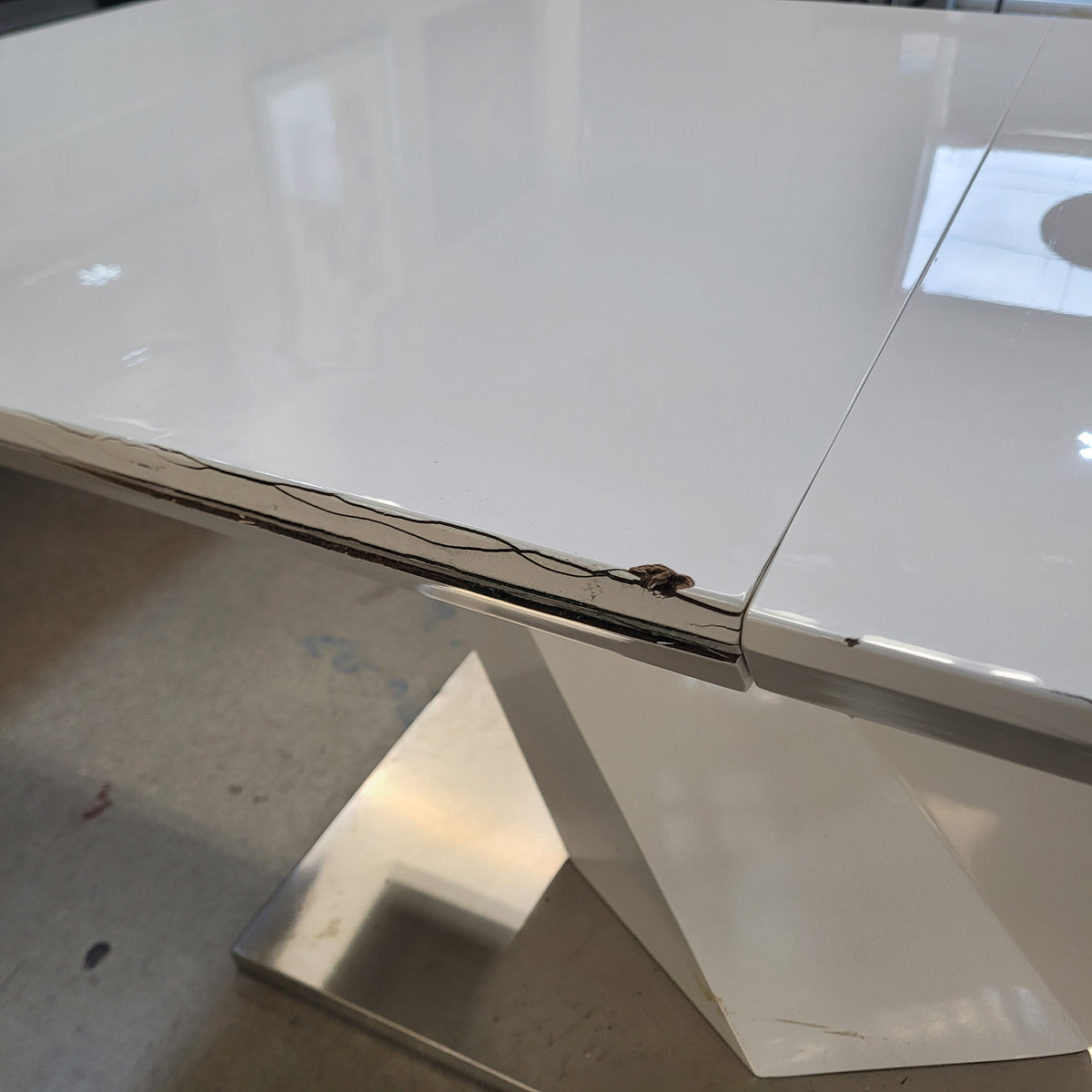 63"W Dining Table in White Melamine