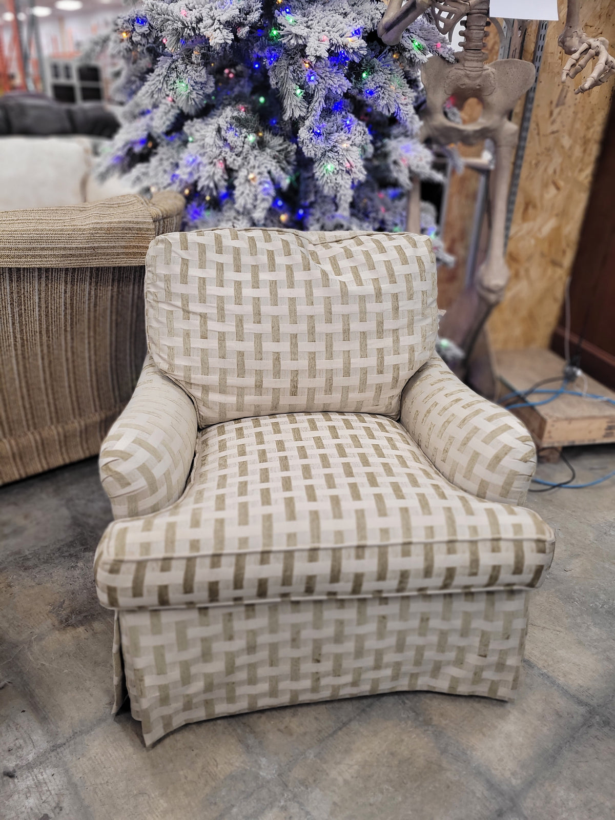 Woven Basket-Weave Patterned Armchair