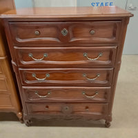 40.5"W 5-Drawer Tall Boy Dresser in Solid Wood