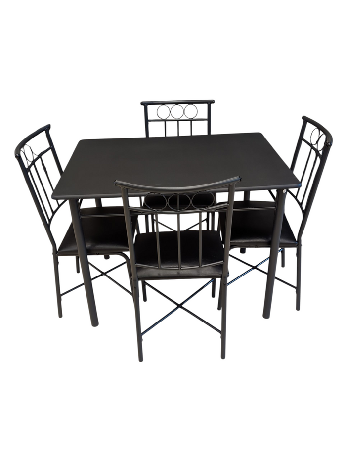 Black Monarch Dining Set w/ 4 Chairs