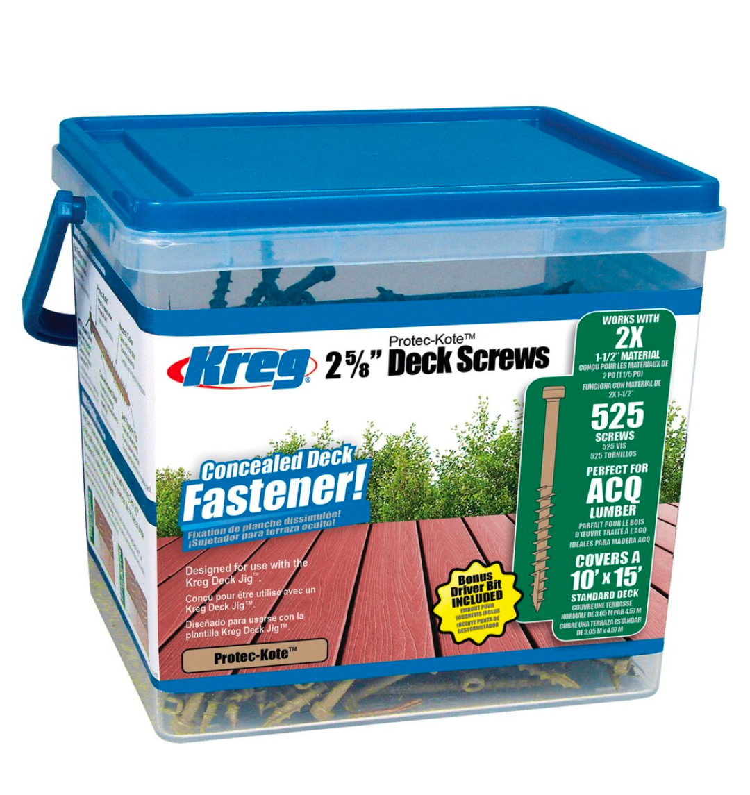 KREG Protec Kote Deck Screw - 2-5/8 inch No. 8 Coarse Pan head