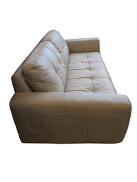 2 Seater Leather Beige Sofa