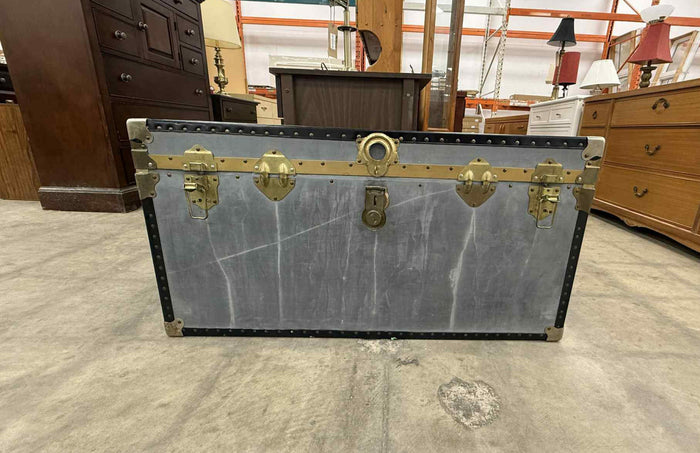 Vintage Style Metal Travel Trunk