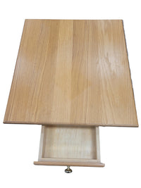 Solid Oak End Table W/ Brass Knob
