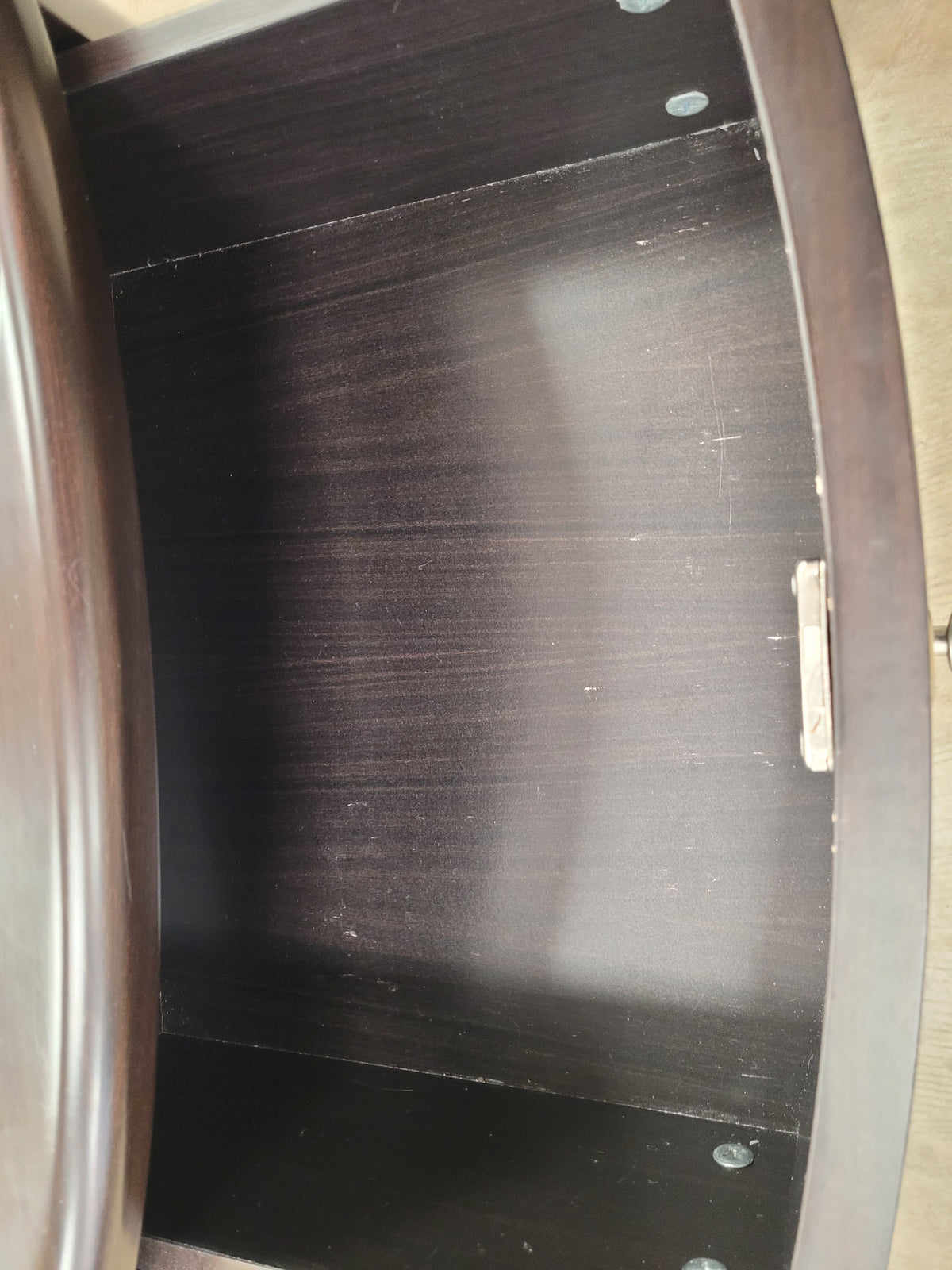Dark Espresso Bow Front Nightstand