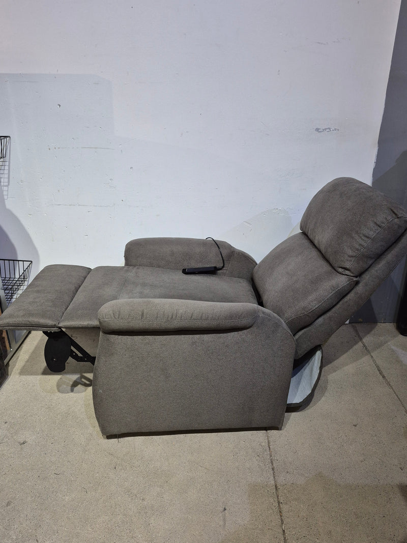 Grey Upholstered Power Recliner / Lift Chair