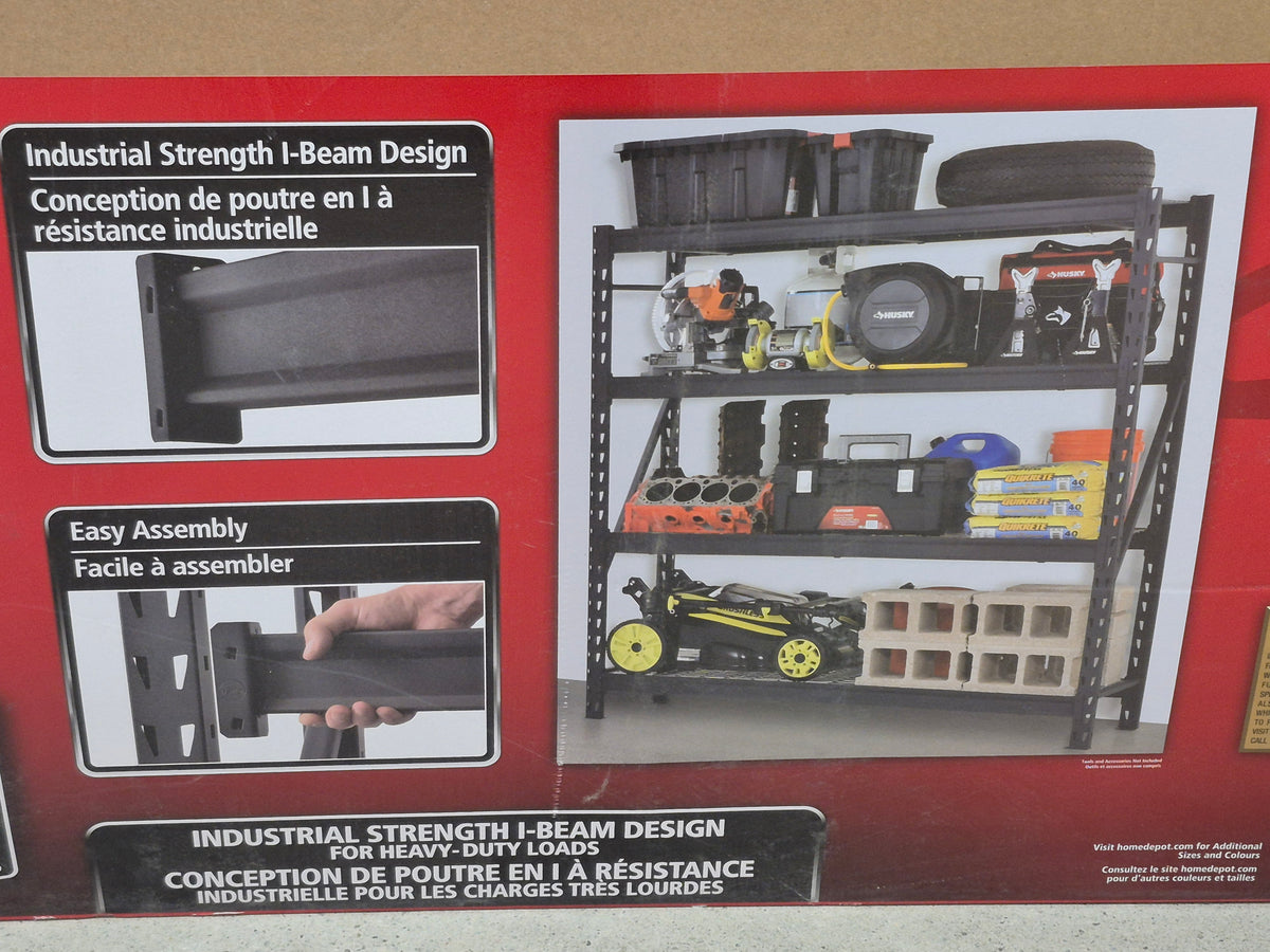 4-Shelf Heavy Duty Industrial Welded Steel Garage Storage Rack Shelving Unit in Black