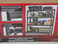 4-Shelf Heavy Duty Industrial Welded Steel Garage Storage Rack Shelving Unit in Black