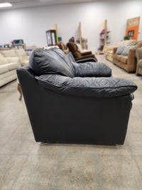 Black Faux Leather Armchair