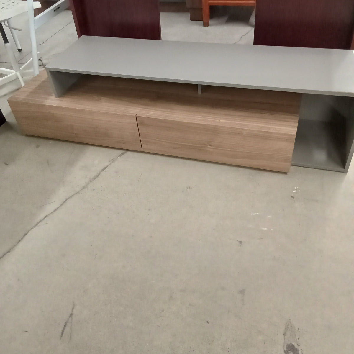 70"W Modern Two Tier TV Stand with Storage