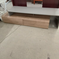 70"W Modern Two Tier TV Stand with Storage