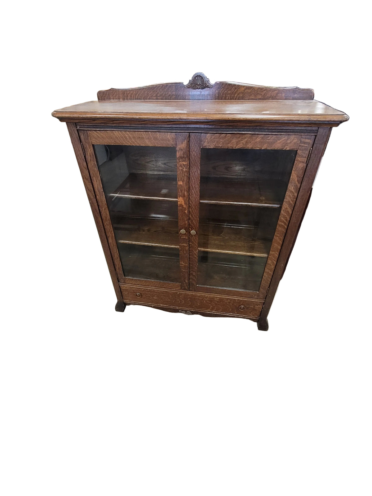 Tiger Oak 2-Door Bookcase