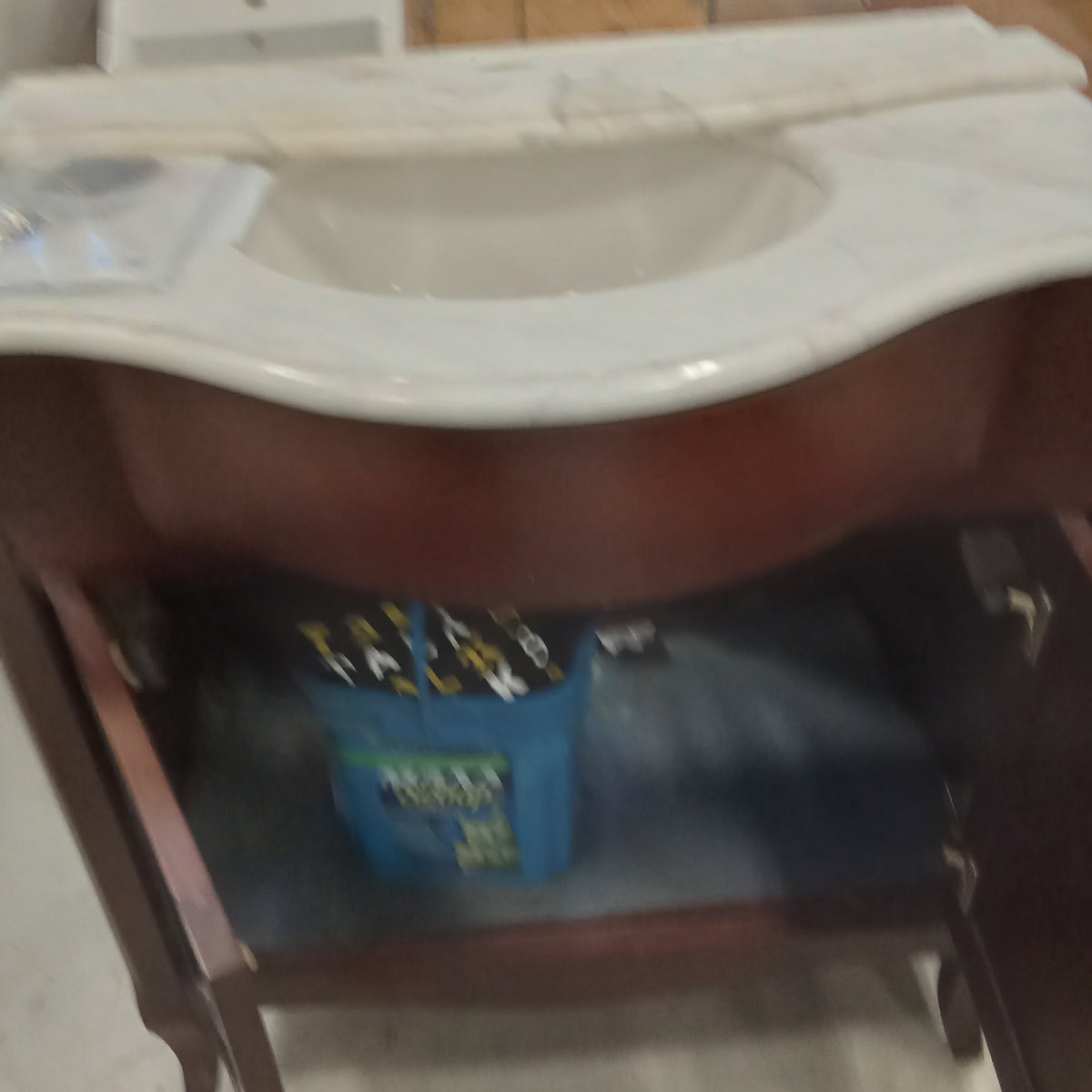 32"W Bathroom Vanity with Marble Top and Sink