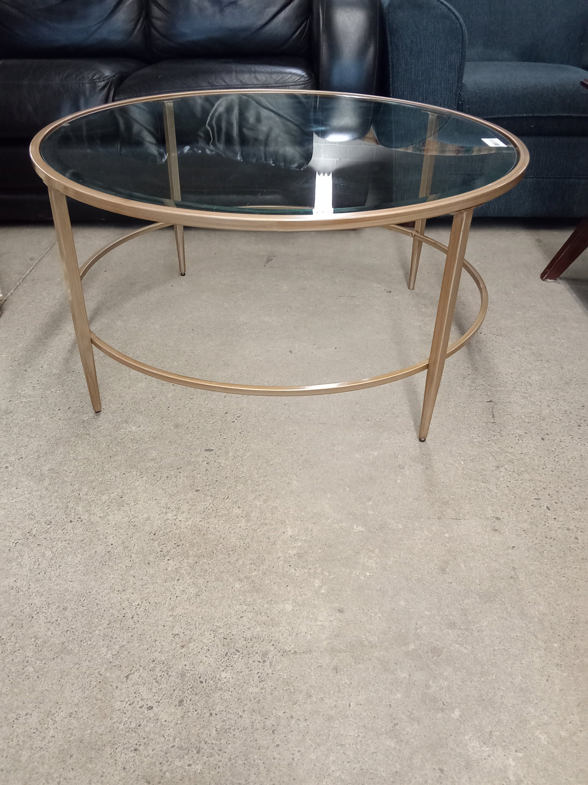 36" Diameter Round Coffee Table with Glass top