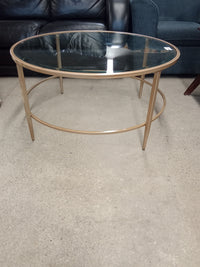 36" Diameter Round Coffee Table with Glass top