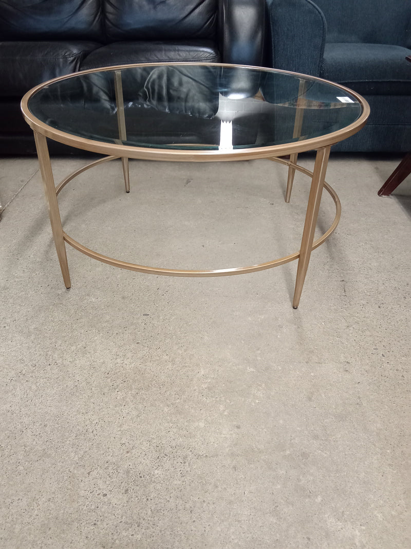 36" Diameter Round Coffee Table with Glass top