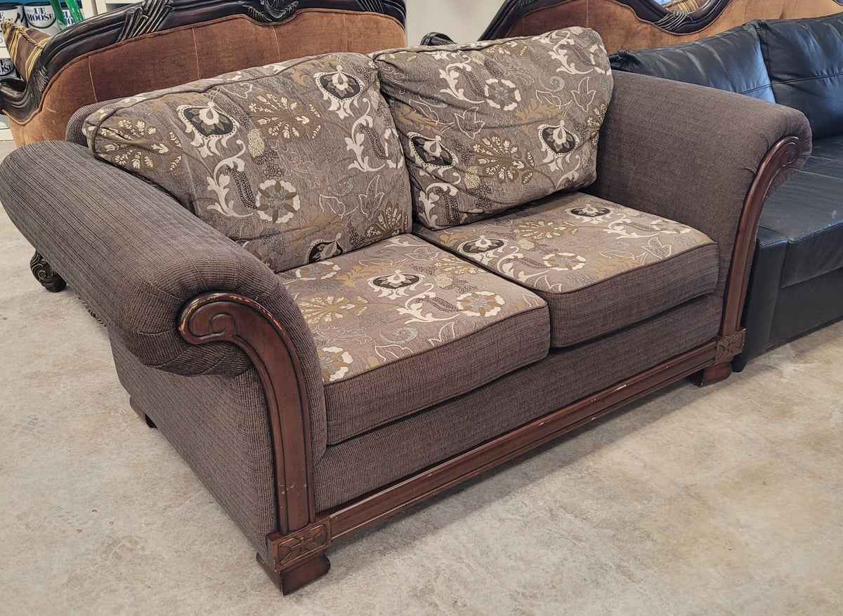 Brown Antique-Style Loveseat