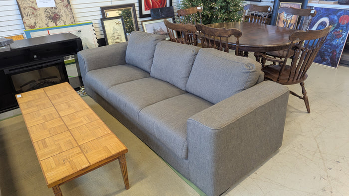 91"W Grey Chenille Sofa