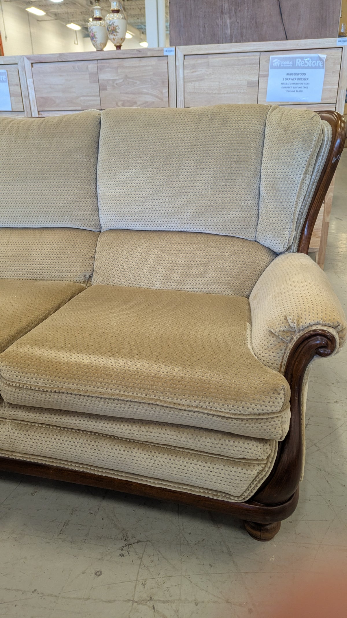 80"W Beige Sofa