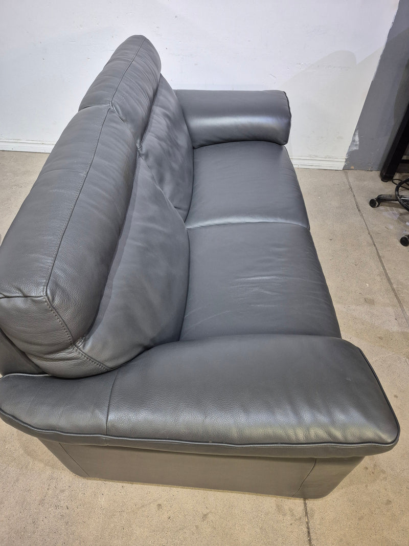 Natuzzi Edition Grey Leather Sofa