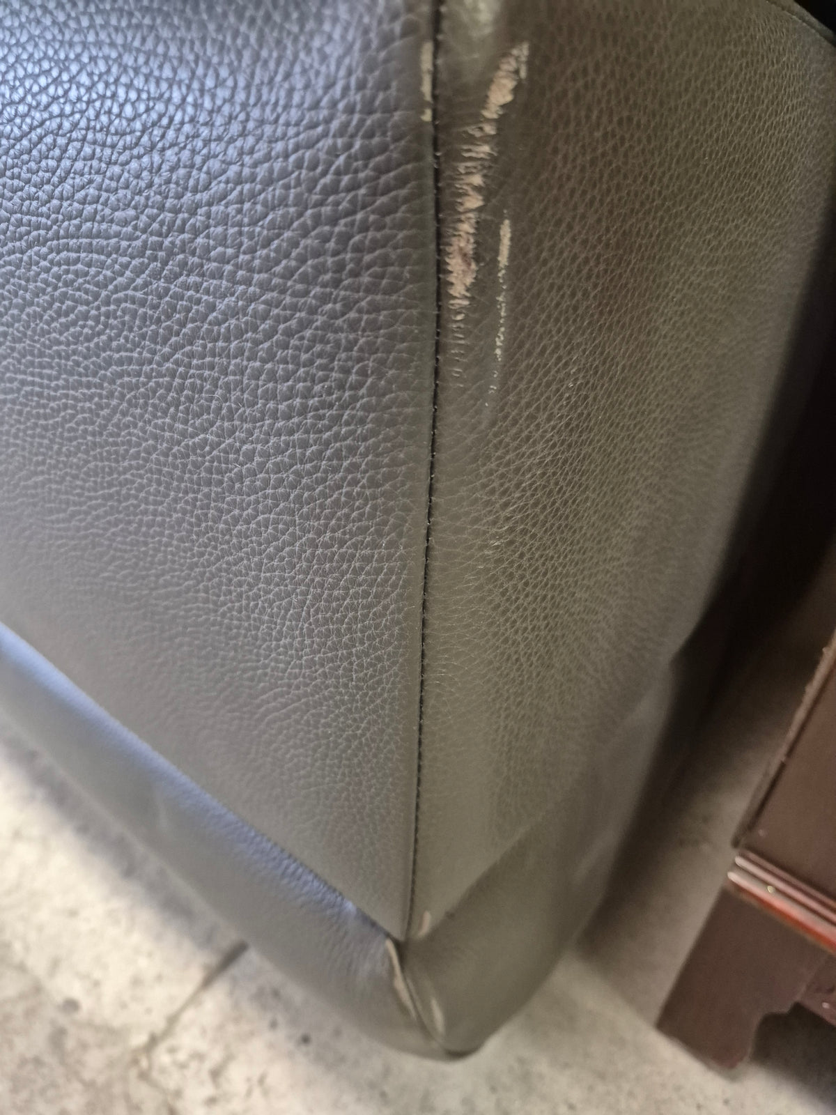 Brown Leather Sofa with Adjustable Head Rests