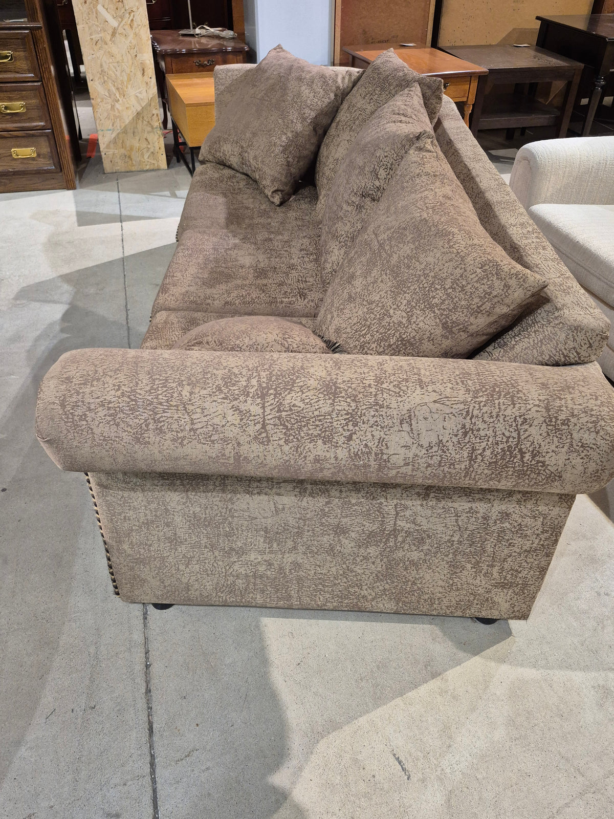 Tan Fabric 1 Side Curved Sofa