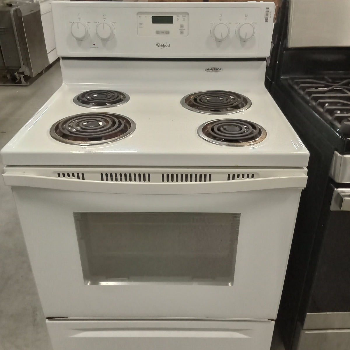 30"W White 4-Burner Electric Stove