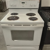 30"W White 4-Burner Electric Stove