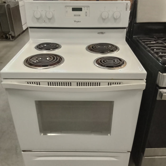 30"W White 4-Burner Electric Stove