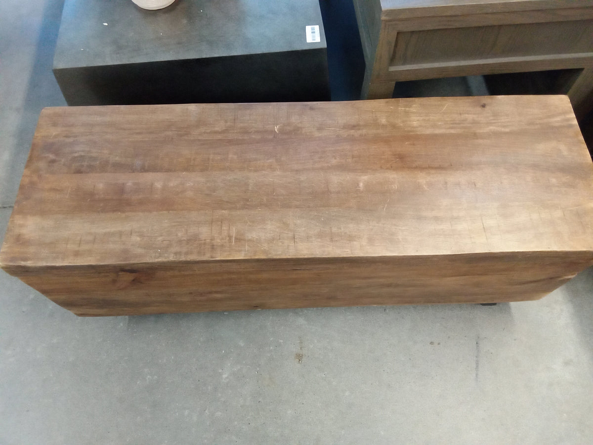46"W Wood Bench with Storage