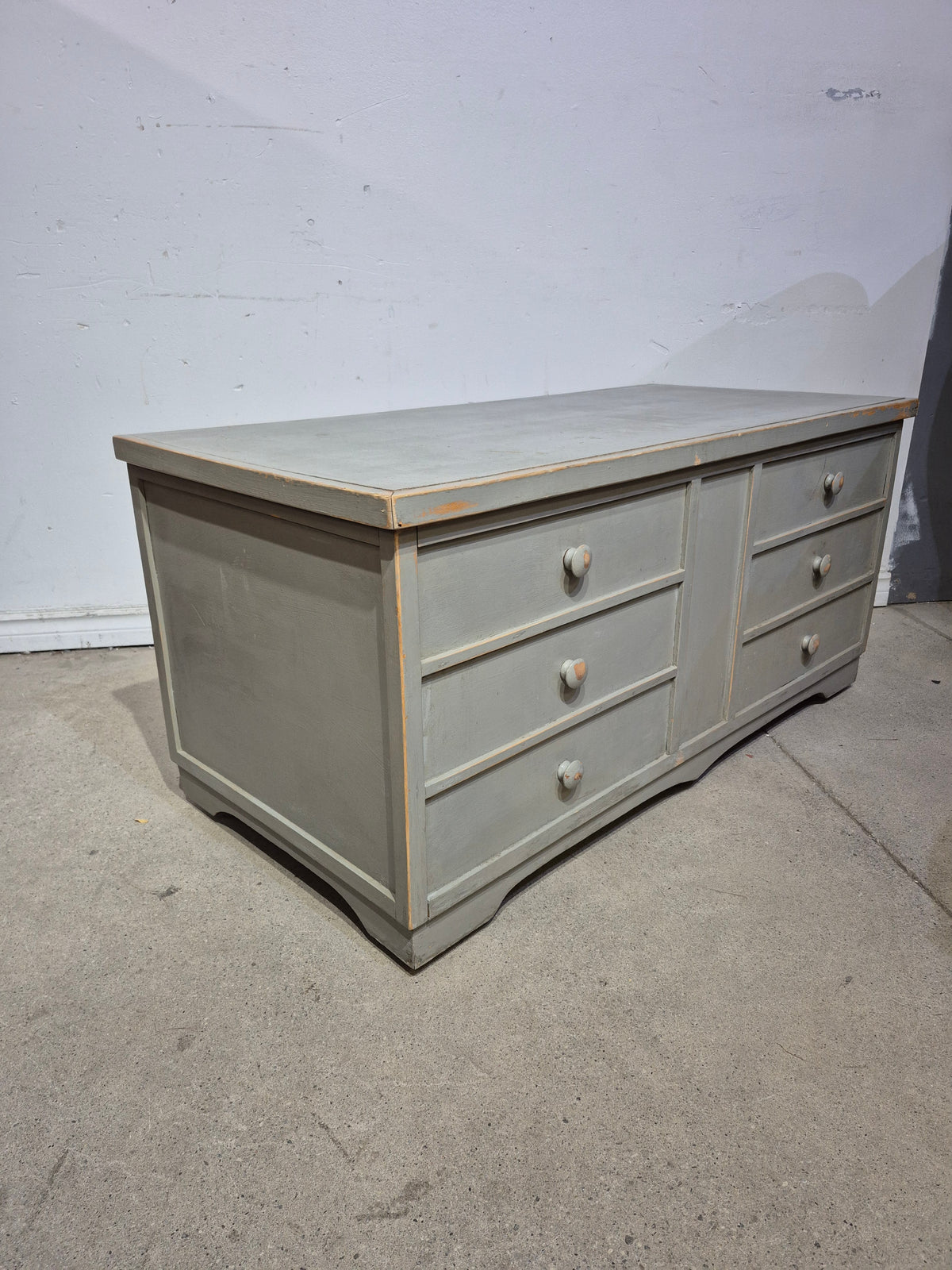 Distressed Blanket Box on Casters
