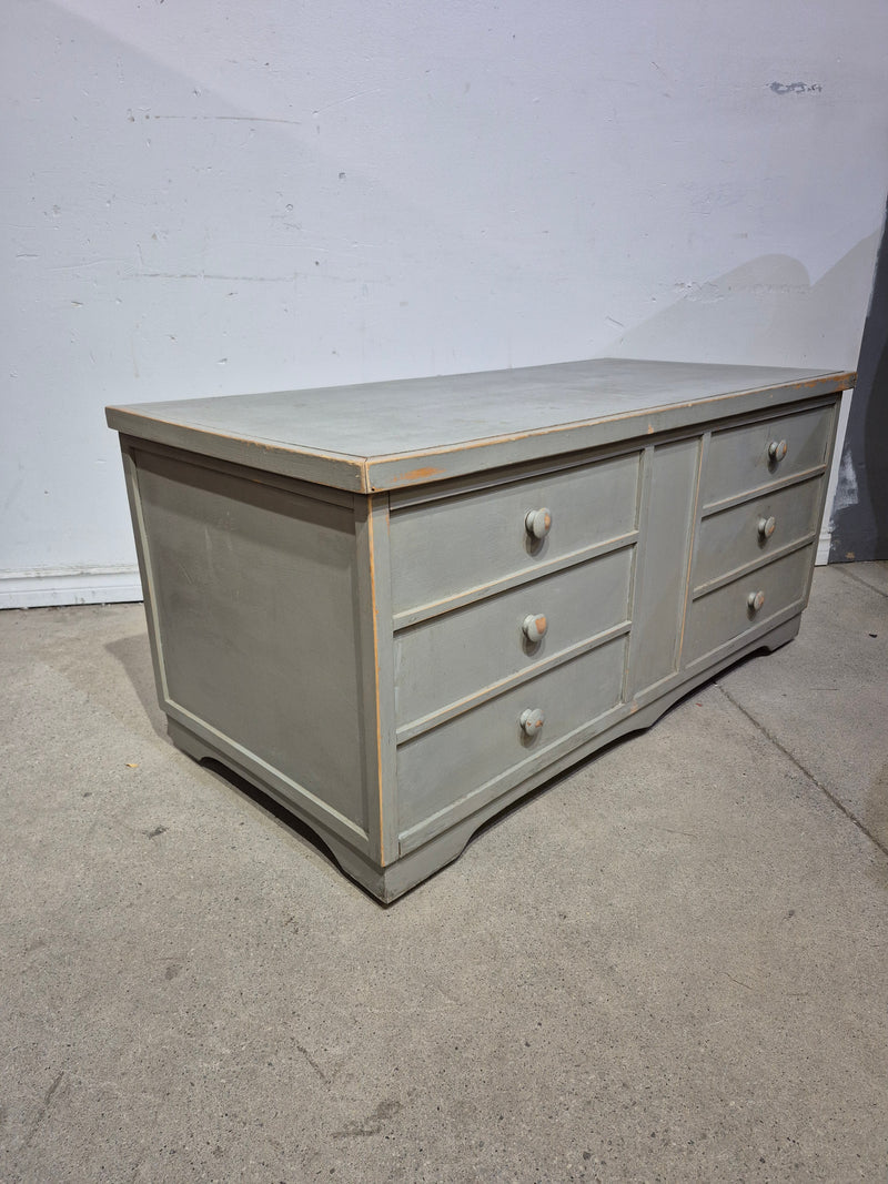 Distressed Blanket Box on Casters