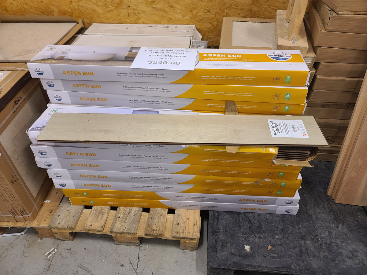323.28 sq. ft. of Light Beige Lamanite Flooring