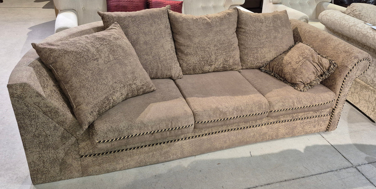 Tan Fabric 1 Side Curved Sofa