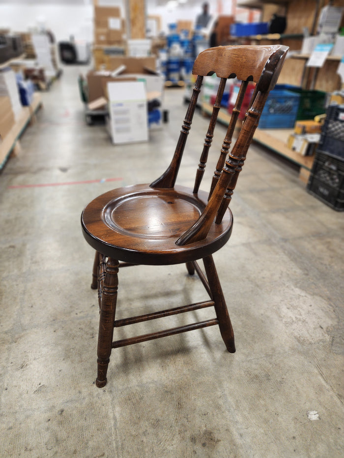 Dark Wood Chair with Spindle Back